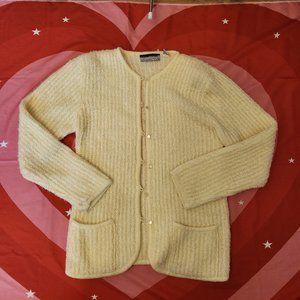 Bramble Lane cream fuzzy cardigan